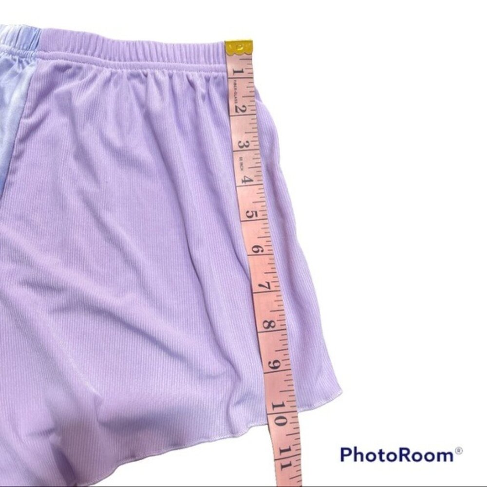 ROMWE Lavender Tie Dye Pajama Short & Longsleeve Crop Top Size Small & Cotton - Picture 12 of 12